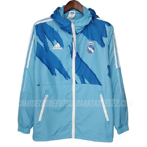 chaqueta de tormenta real madrid azul 2021