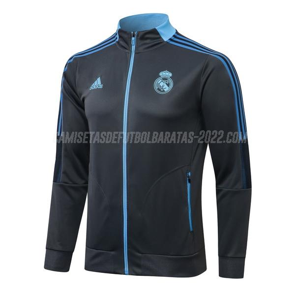 chaqueta real madrid top gris oscuro 2021-22