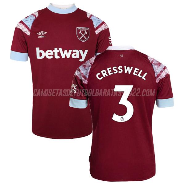 cresswell camiseta 1ª equipación west ham 2022-23