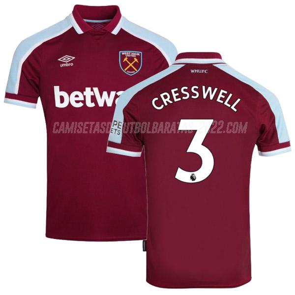 cresswell camiseta de la 1ª equipación west ham 2021-22