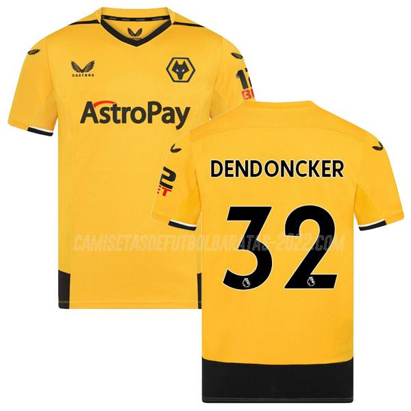dendoncker camiseta 1ª equipación wolverhampton wanderers 2022-23