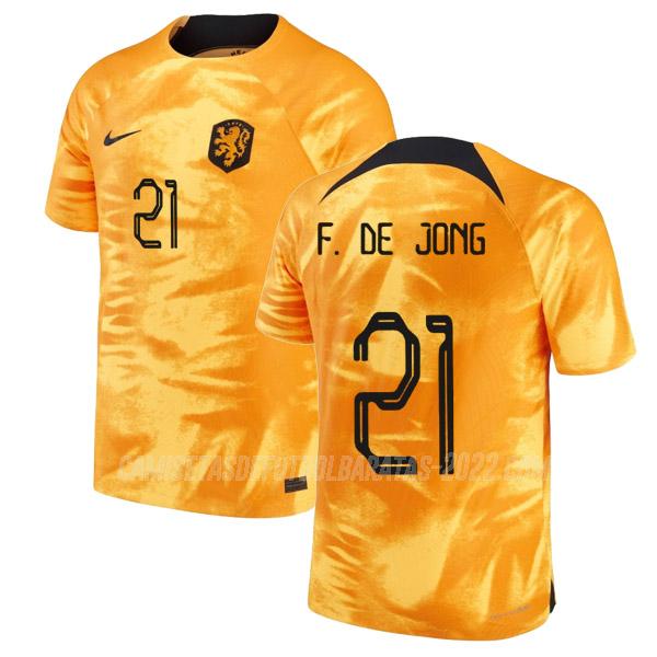 f. de jong camiseta 1ª equipación holanda copa mundial 2022