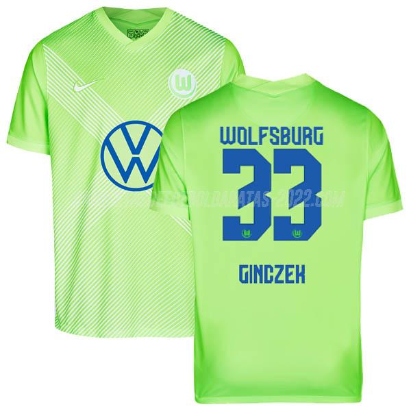 ginczek camiseta de la 1ª equipación wolfsburg 2020-21