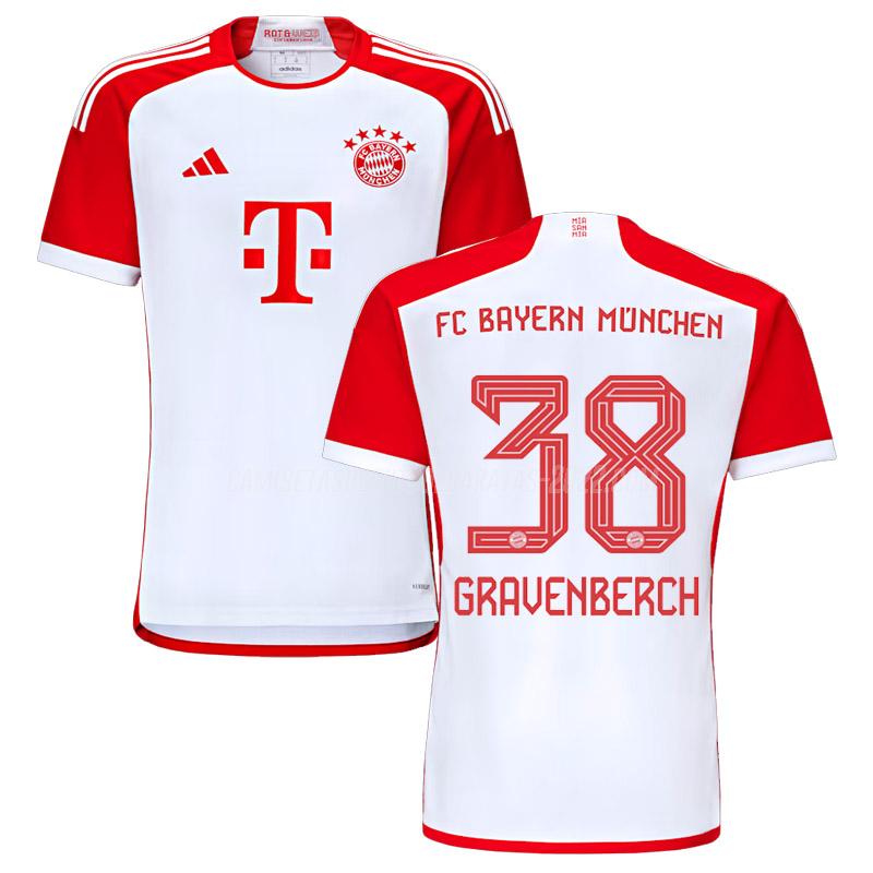 gravenberch camiseta de la 1ª equipación bayern munich 2023-24