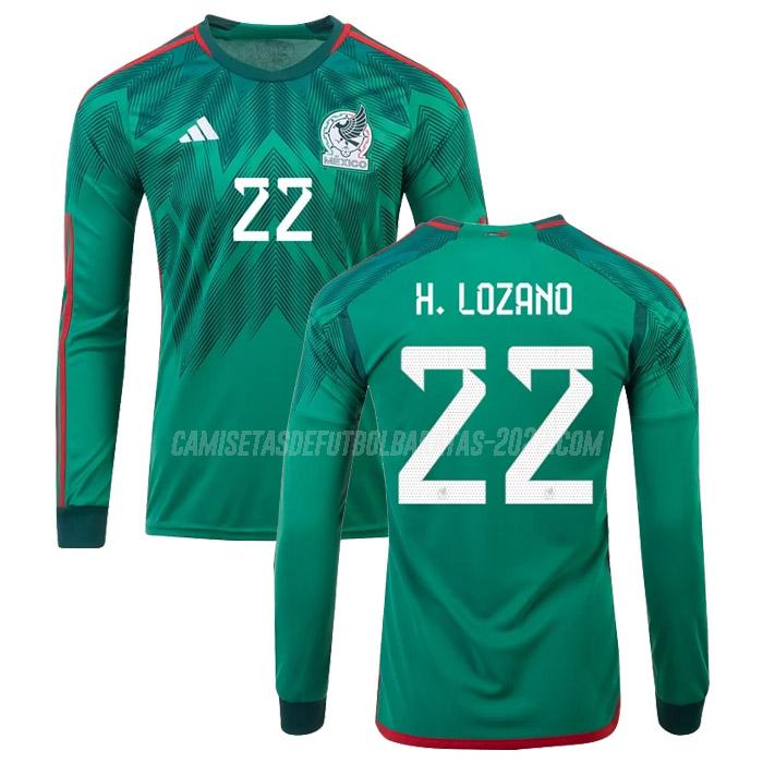 h. lozano camiseta 1ª equipación méxico manga larga copa mundial 2022