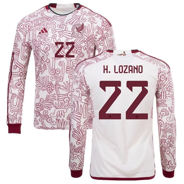 h. lozano camiseta 2ª equipación méxico manga larga copa mundial 2022