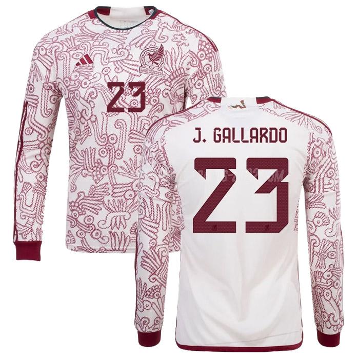 j. gallardo camiseta 2ª equipación méxico manga larga copa mundial 2022