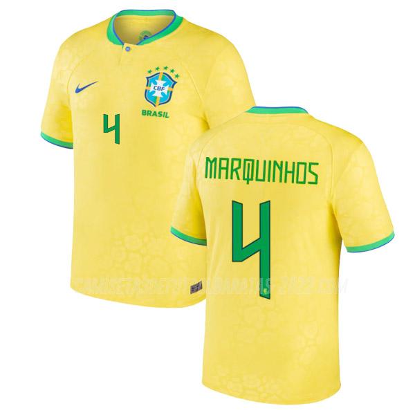 marquinhos camiseta 1ª equipación brasil copa mundial 2022