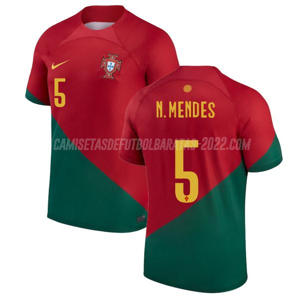 n. mendes camiseta 1ª equipación portugal copa mundial 2022