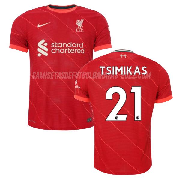 tsimikas camiseta de la 1ª equipación liverpool 2021-22