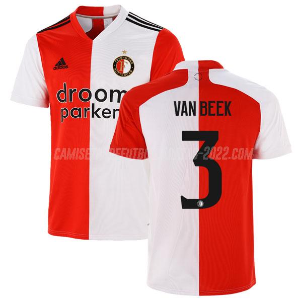 vanbeek camiseta de la 1ª equipación feyenoord 2020-21